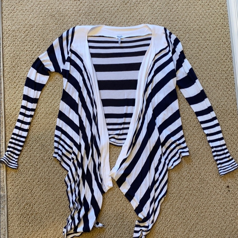 Blue and White striped cardigan